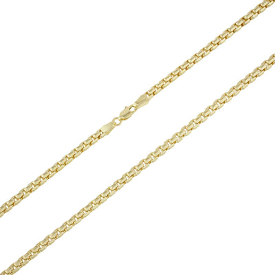 Women's Round Box Link Chain Necklace 14K Yellow Gold - Hollow