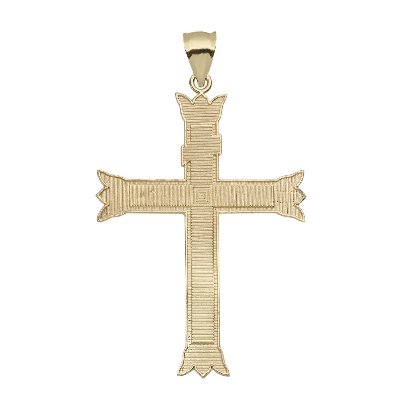 2 3/8" Jesus Crucifix Cross Diamond Cut Pendant Solid 10K Yellow Gold