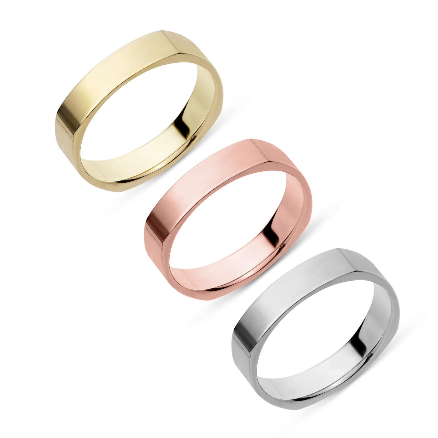 Euro-Square Comfort Fit Wedding Band Gold - Solid
