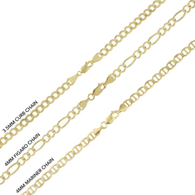1 3/8" CZ Las Vegas Raiders Football Medallion Pendant & Chain Necklace Set 10K Yellow Gold
