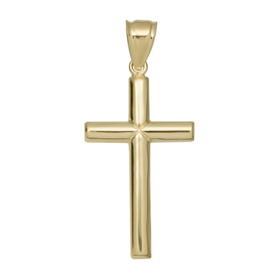 1 3/4" Shiny Jesus Cross Crucifix Pendant 10K Yellow Gold
