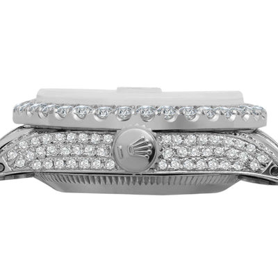 Women Rolex Datejust Diamond Bezel Watch 26mm Black Roman Dial | 7.50ct