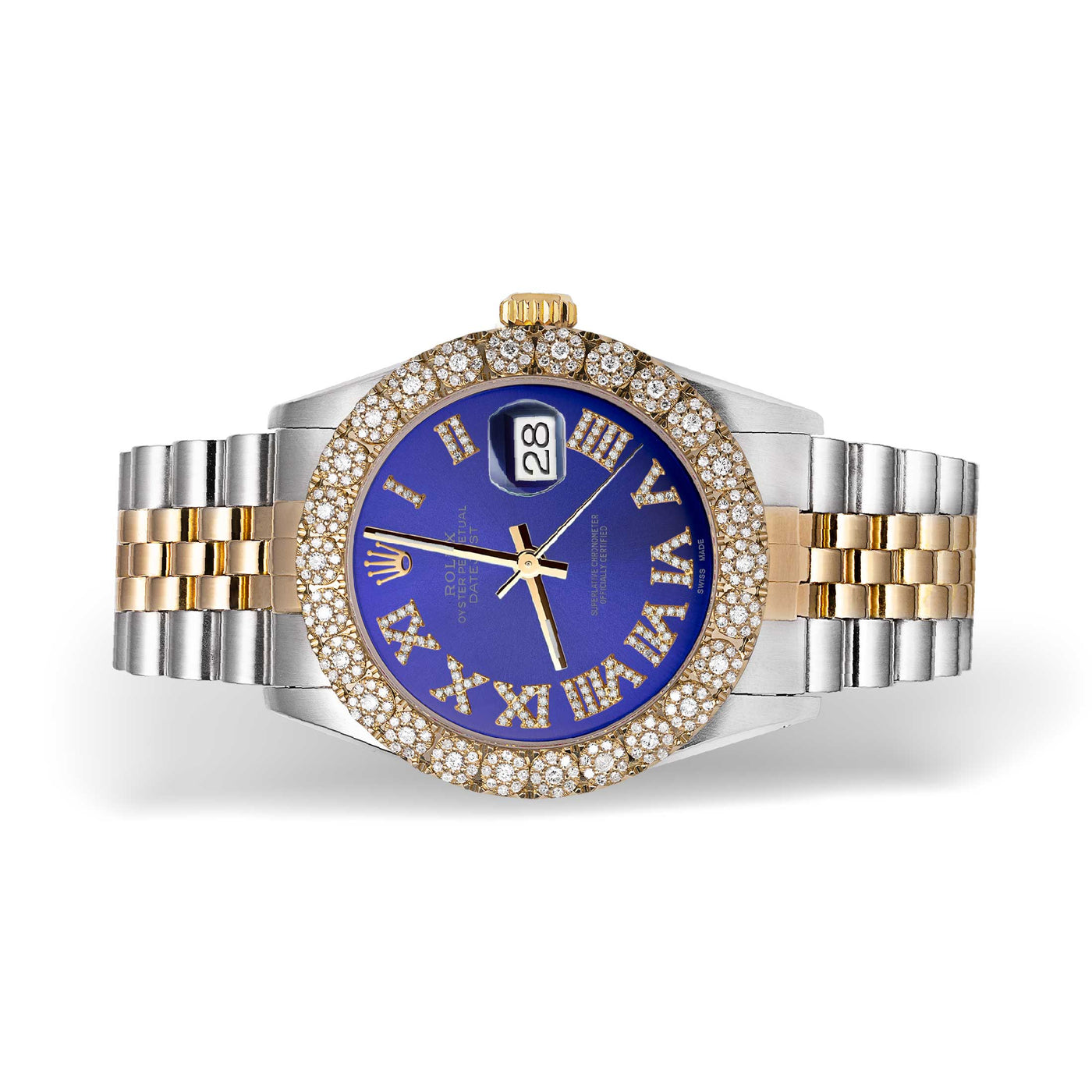 Rolex Datejust Diamond Bezel Watch 36mm Midnight Blue Roman Dial | 2.25ct